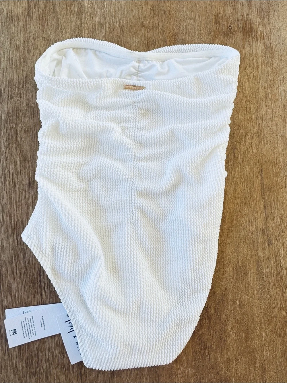 MILLY Textured Ruched One Piece Swimsuit.  New with tahs